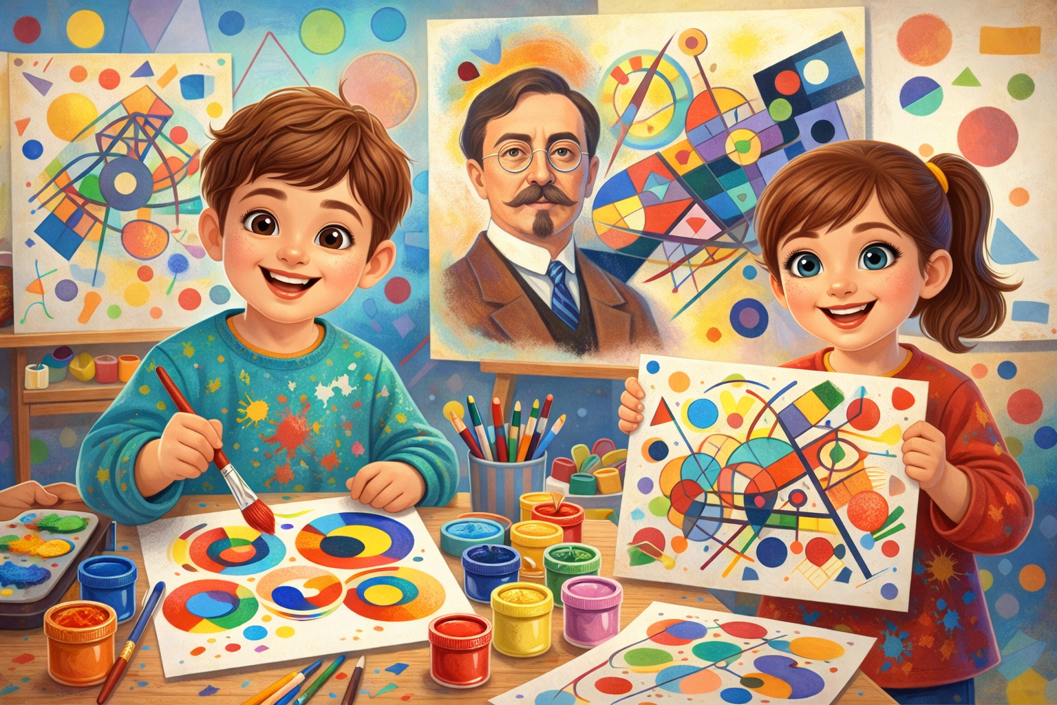 Εκπαιδευτικό παιχνίδι τέχνης Kandinsky για παιδιά 3-8 ετών